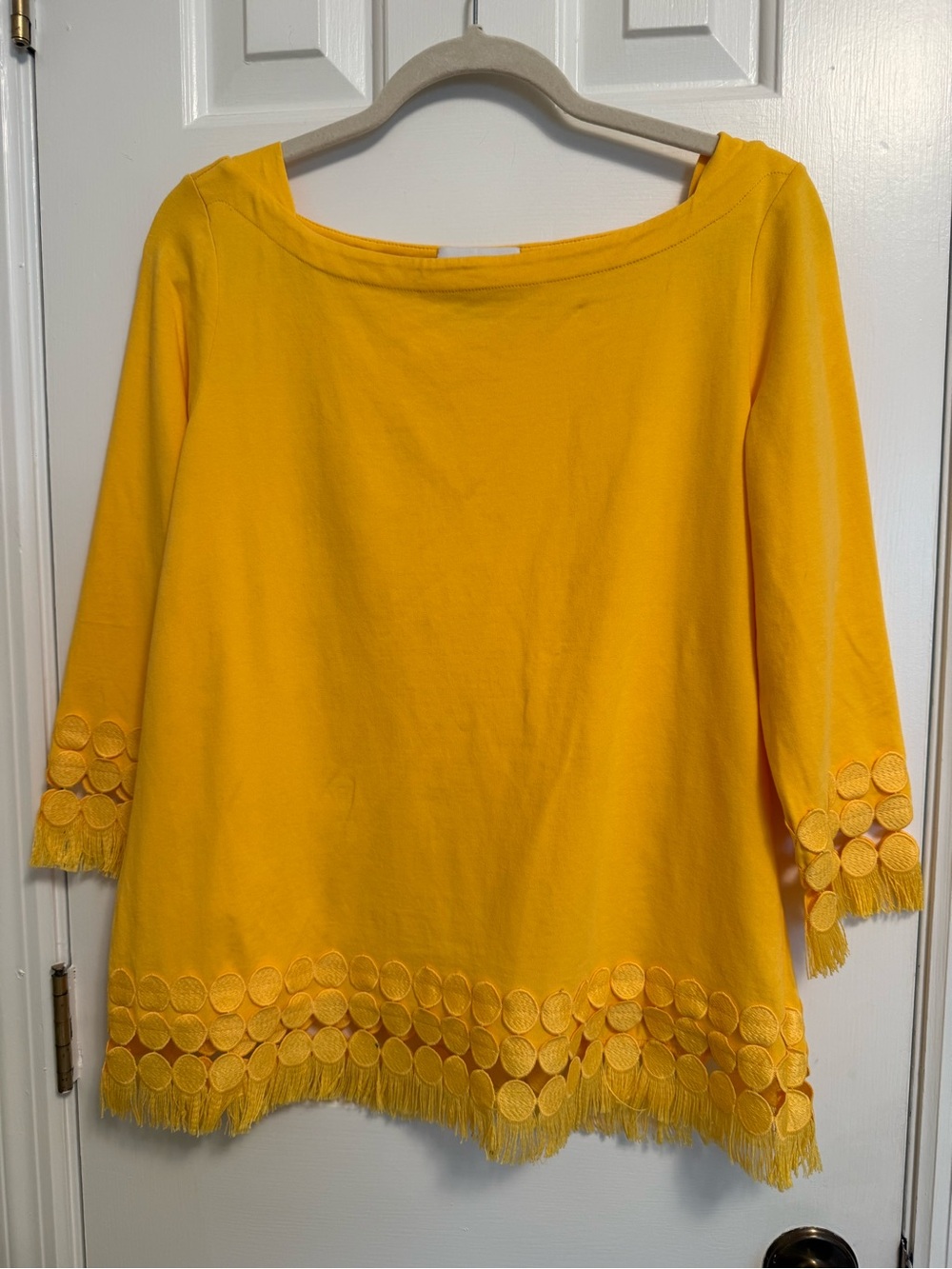 Sunny Yellow Top with Unique Embellishment